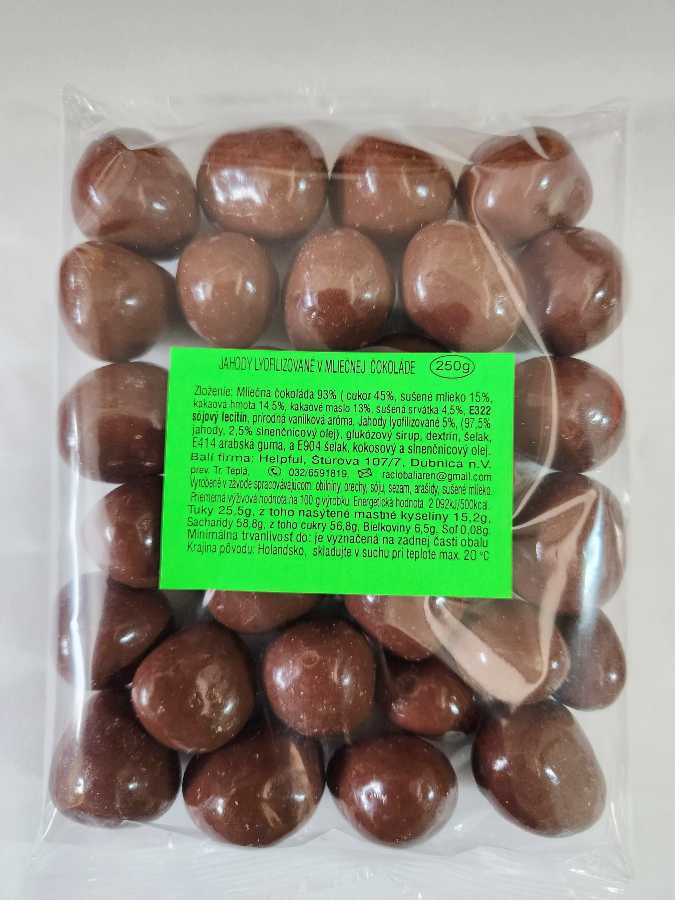 Jahody lyofilizované v mliečnej čokoláde 250g