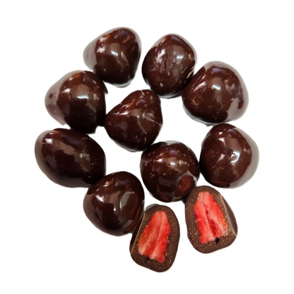 Jahody lyofilizované v horkej čokoláde 250g